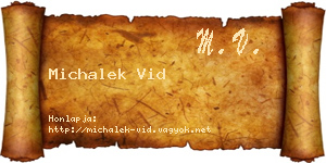 Michalek Vid névjegykártya